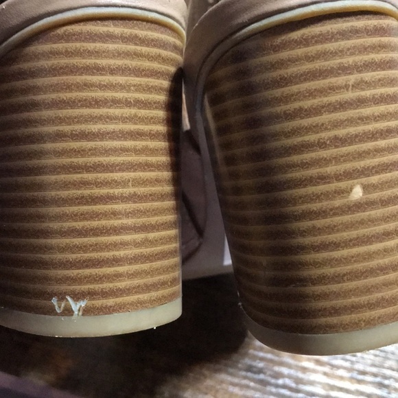 ANA TROUT—Wm’s Taupe Open Toe/Heel Mesh Ankle Sandals Stacked 3”Heel Side Zip—6M - Picture 13 of 16